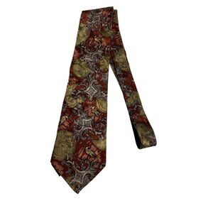 Vintage Peter England Equestrian Pattern Silk Tie